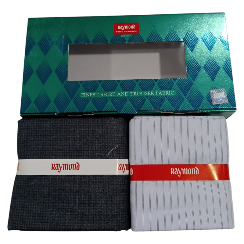 Raymond Unstitched Cotton  Checkered Shirt & Trouser Fabric.