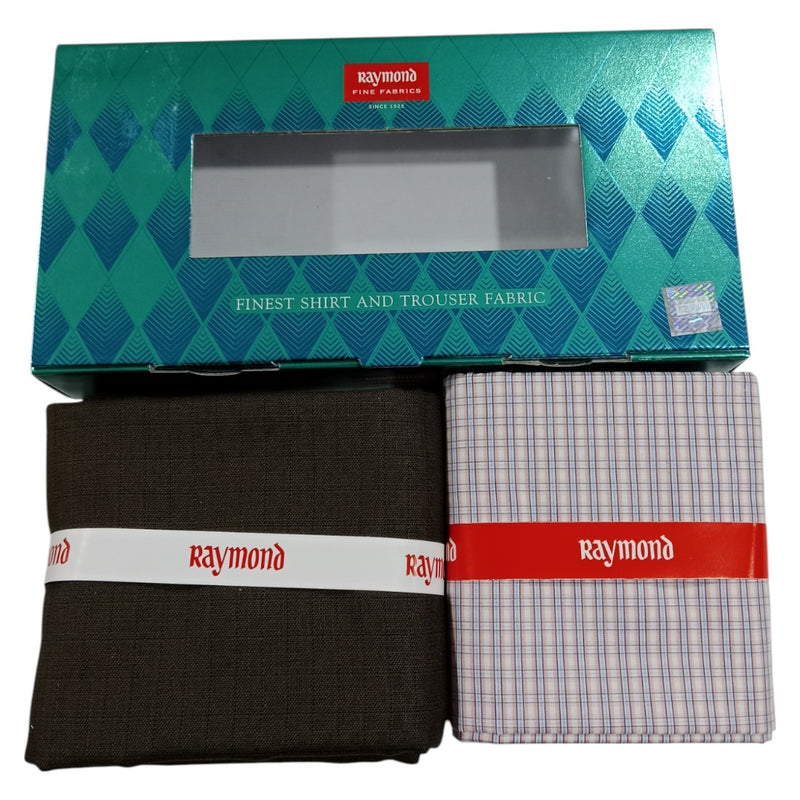 Raymond Unstitched Cotton  Checkered Shirt & Trouser Fabric.