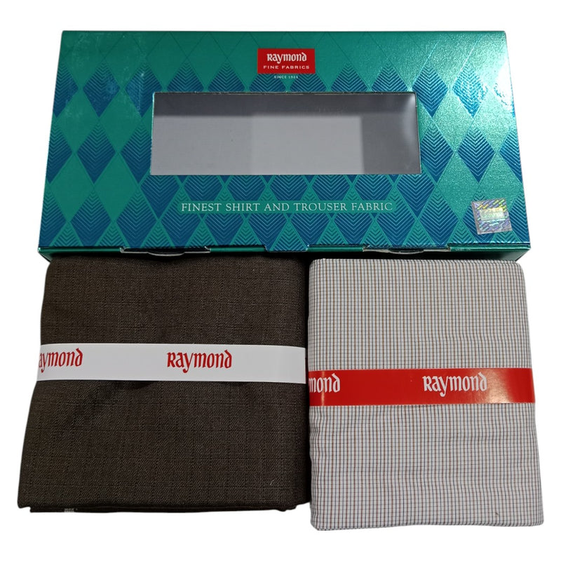 Raymond Unstitched Cotton  Checkered Shirt & Trouser Fabric.