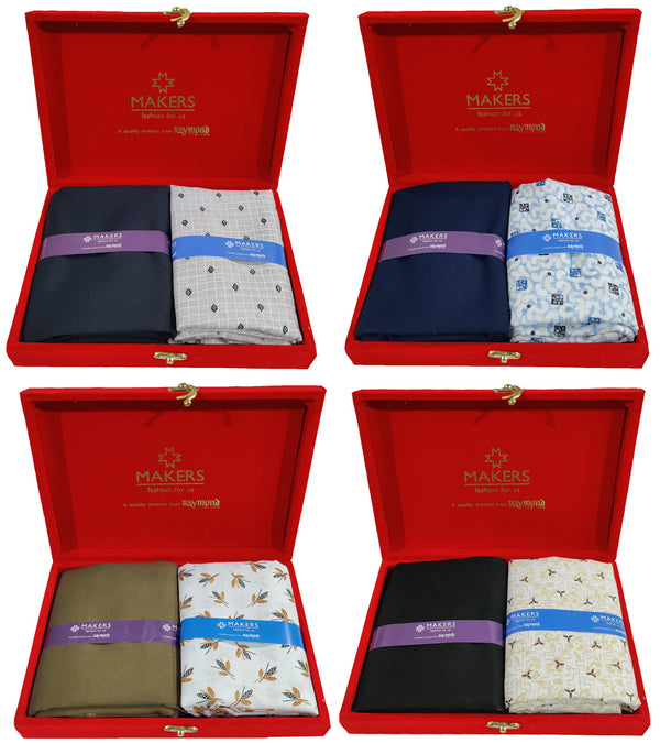 Raymond Cotton Blend Printed Shirt & Trouser Fabric Velvet Combo-(4)