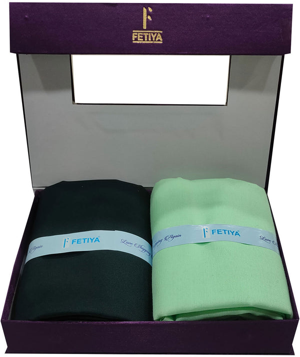 Fetiya Trendz Cotton Blend Solid Shirt & Trouser Fabric