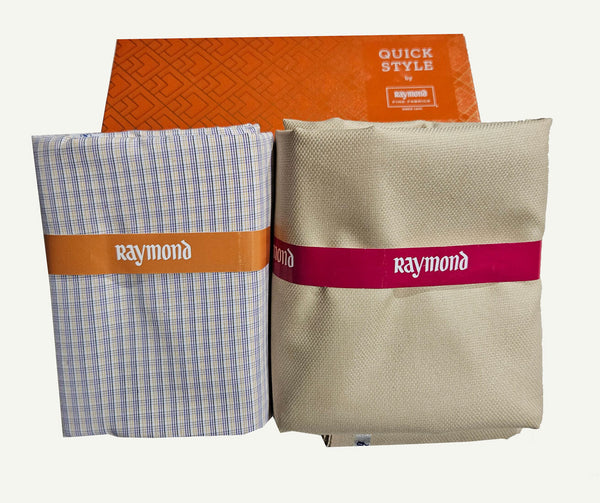 Raymond Cotton Blend Solid, Checkered Shirt & Trouser Fabric