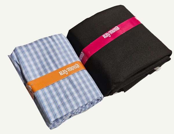 Raymond Cotton Blend Solid, Checkered Shirt & Trouser Fabric