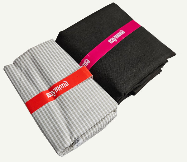 Raymond Cotton Blend Solid, Checkered Shirt & Trouser Fabric