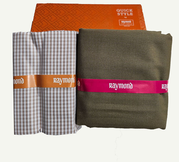 Raymond Cotton Blend Solid, Checkered Shirt & Trouser Fabric