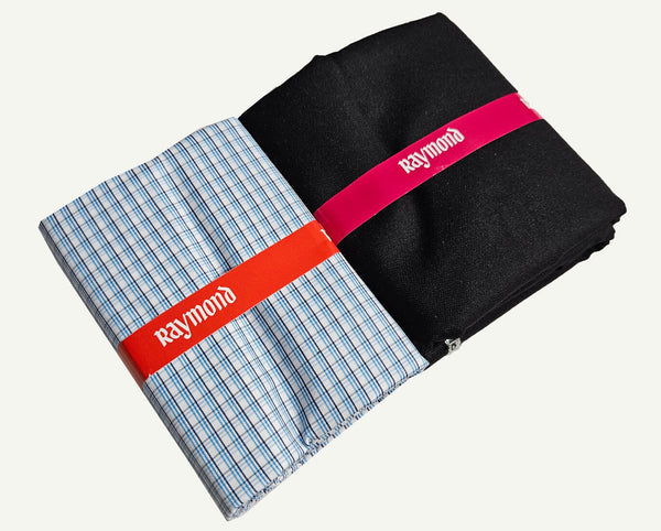 Raymond Cotton Blend Solid, Checkered Shirt & Trouser Fabric
