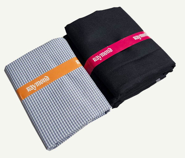 Raymond Cotton Blend Solid, Checkered Shirt & Trouser Fabric