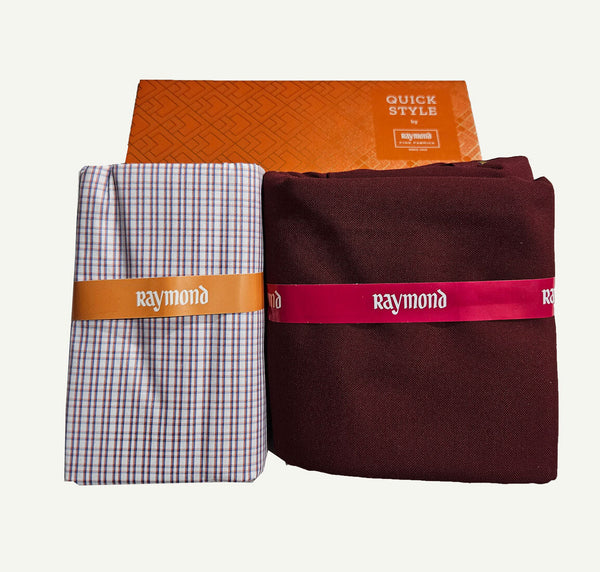 Raymond Cotton Blend Solid, Checkered Shirt & Trouser Fabric