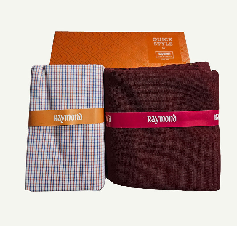 Raymond Cotton Blend Solid, Checkered Shirt & Trouser Fabric