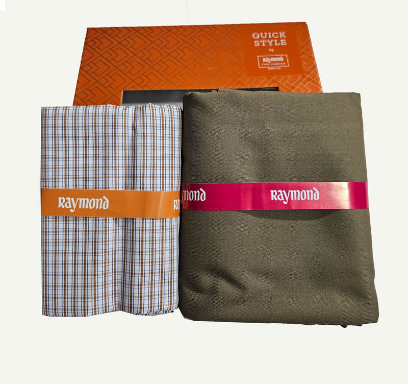 Raymond Cotton Blend Solid, Checkered Shirt & Trouser Fabric