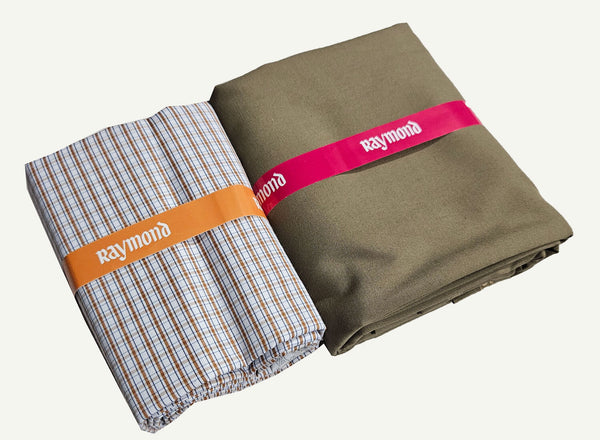 Raymond Cotton Blend Solid, Checkered Shirt & Trouser Fabric