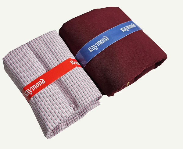 Raymond Cotton Blend Solid, Checkered Shirt & Trouser Fabric