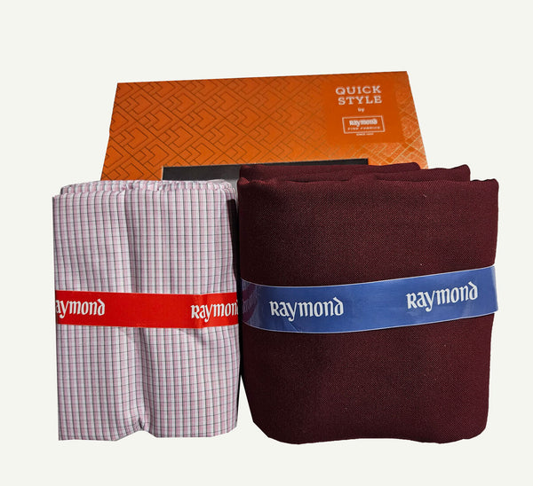 Raymond Cotton Blend Solid, Checkered Shirt & Trouser Fabric