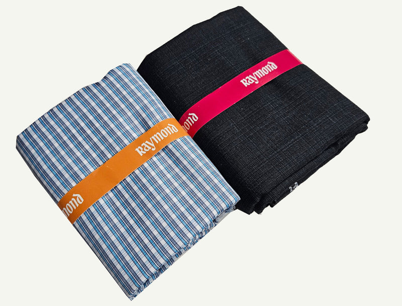 Raymond Cotton Blend Solid, Checkered Shirt & Trouser Fabric