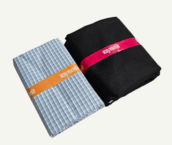 Raymond Cotton Blend Solid, Checkered Shirt & Trouser Fabric