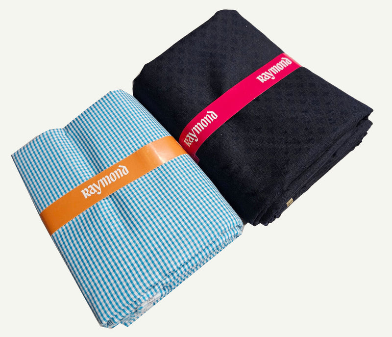Raymond Cotton Blend Solid, Checkered Shirt & Trouser Fabric