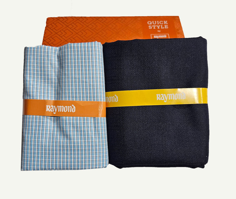 Raymond Cotton Blend Solid, Checkered Shirt & Trouser Fabric