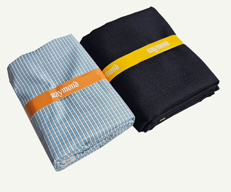 Raymond Cotton Blend Solid, Checkered Shirt & Trouser Fabric
