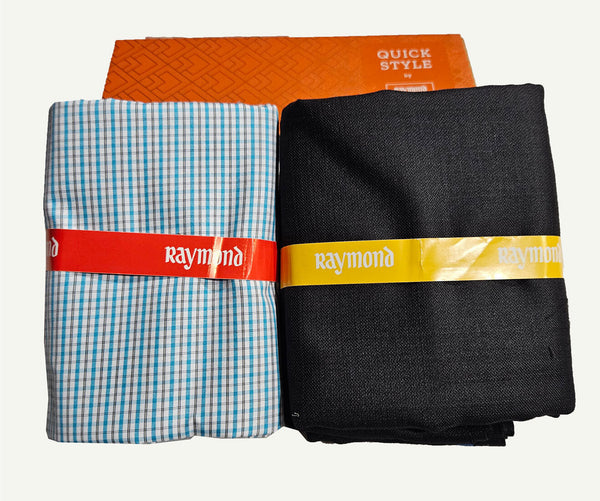 Raymond Cotton Blend Solid, Checkered Shirt & Trouser Fabric