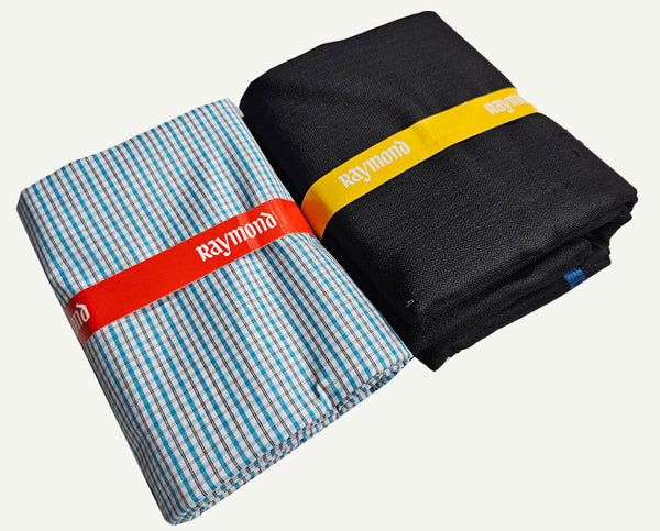 Raymond Cotton Blend Solid, Checkered Shirt & Trouser Fabric