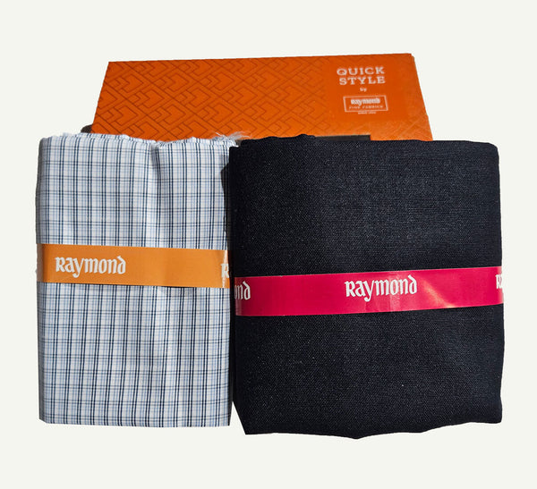 Raymond Cotton Blend Solid, Checkered Shirt & Trouser Fabric