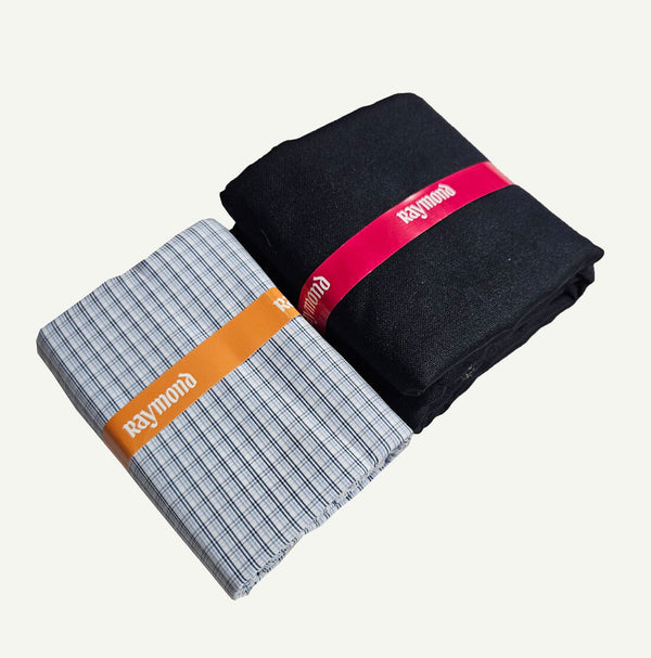 Raymond Cotton Blend Solid, Checkered Shirt & Trouser Fabric