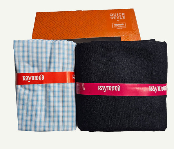 Raymond Cotton Blend Solid, Checkered Shirt & Trouser Fabric