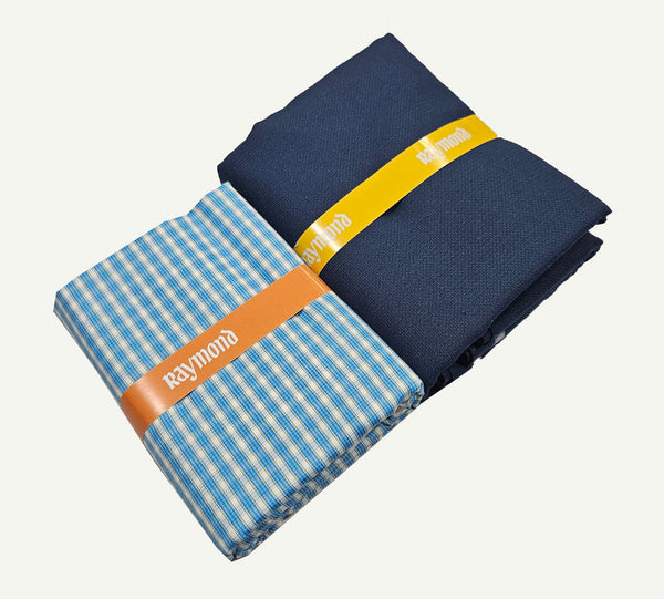 Raymond Cotton Blend Solid, Checkered Shirt & Trouser Fabric
