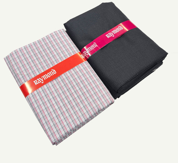 Raymond Cotton Blend Solid, Checkered Shirt & Trouser Fabric
