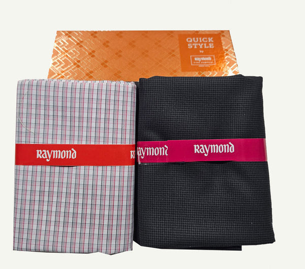 Raymond Cotton Blend Solid, Checkered Shirt & Trouser Fabric