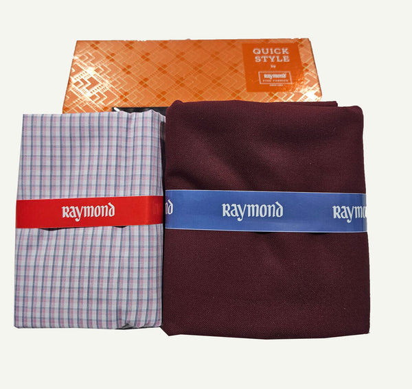 Raymond Cotton Blend Solid, Checkered Shirt & Trouser Fabric