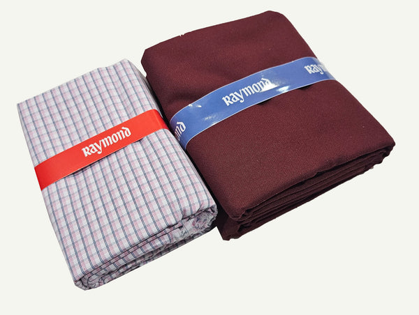 Raymond Cotton Blend Solid, Checkered Shirt & Trouser Fabric