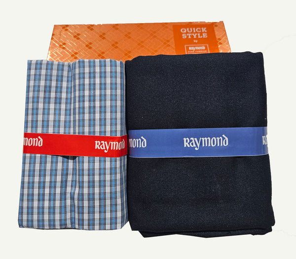 Raymond Cotton Blend Solid, Checkered Shirt & Trouser Fabric