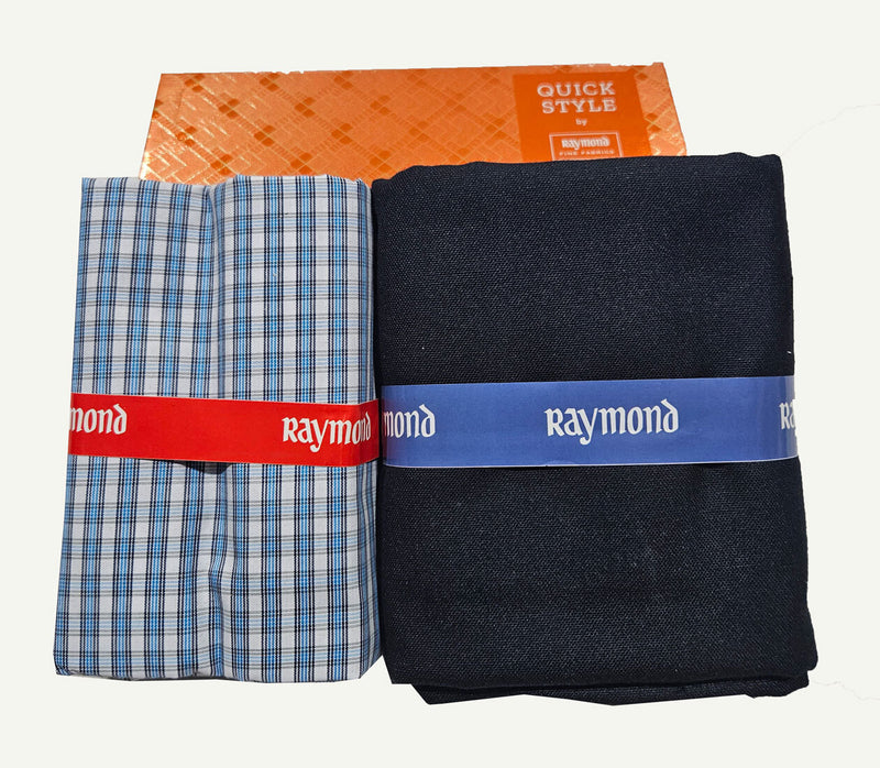 Raymond Cotton Blend Solid, Checkered Shirt & Trouser Fabric