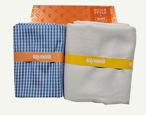 Raymond Cotton Blend Solid, Checkered Shirt & Trouser Fabric