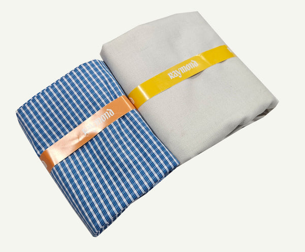 Raymond Cotton Blend Solid, Checkered Shirt & Trouser Fabric