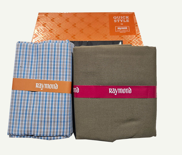 Raymond Cotton Blend Solid, Checkered Shirt & Trouser Fabric