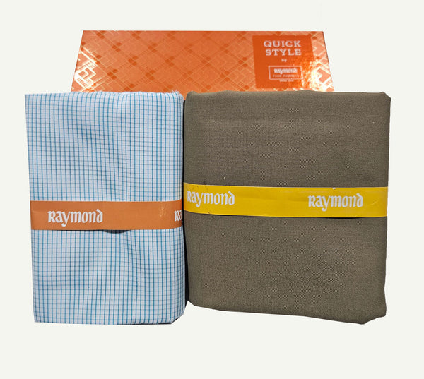 Raymond Cotton Blend Solid, Checkered Shirt & Trouser Fabric