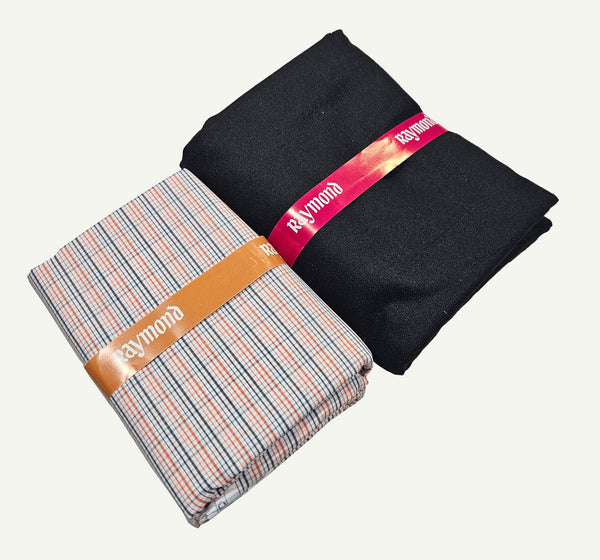 Raymond Cotton Blend Solid, Checkered Shirt & Trouser Fabric