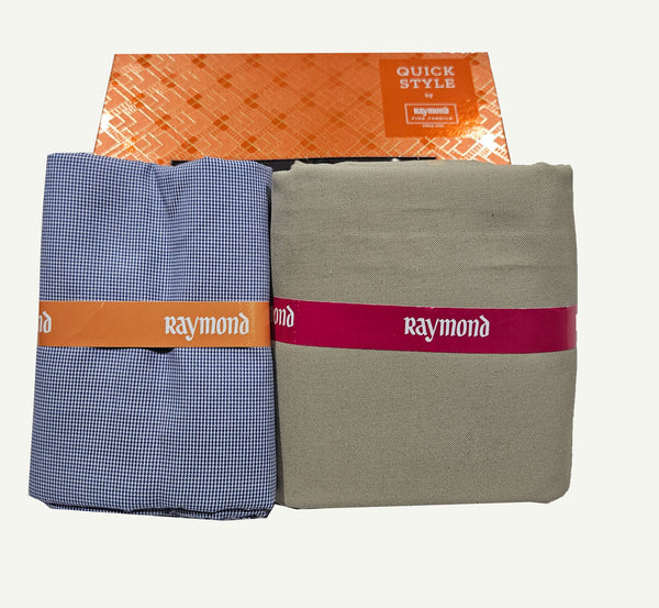 Raymond Cotton Blend Solid, Checkered Shirt & Trouser Fabric