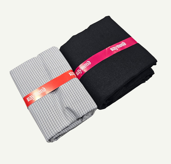 Raymond Cotton Blend Solid, Checkered Shirt & Trouser Fabric