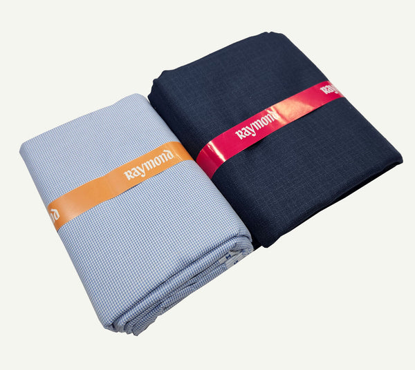 Raymond Cotton Blend Solid, Checkered Shirt & Trouser Fabric