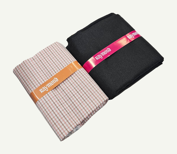 Raymond Cotton Blend Solid, Checkered Shirt & Trouser Fabric