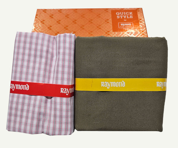 Raymond Cotton Blend Solid, Checkered Shirt & Trouser Fabric