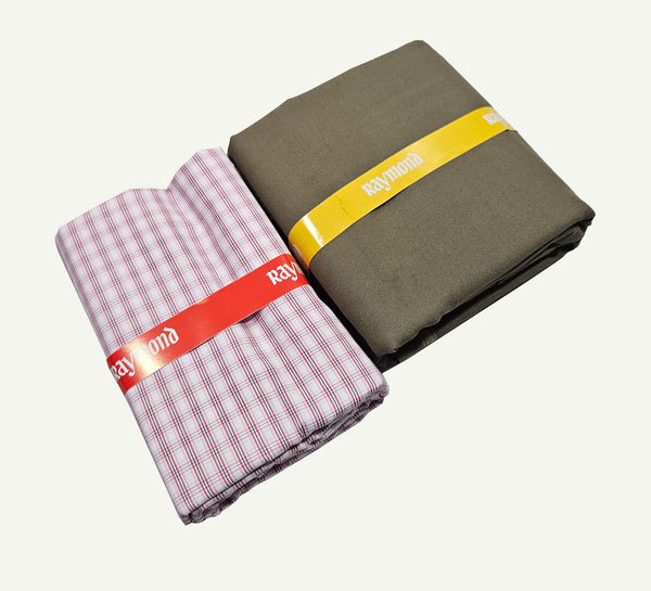 Raymond Cotton Blend Solid, Checkered Shirt & Trouser Fabric