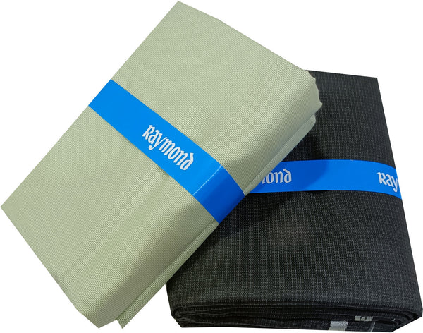 Raymond Cotton Blend Solid, Checkered Shirt & Trouser Fabric