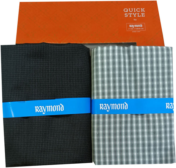 Raymond Cotton Blend Solid, Checkered Shirt & Trouser Fabric