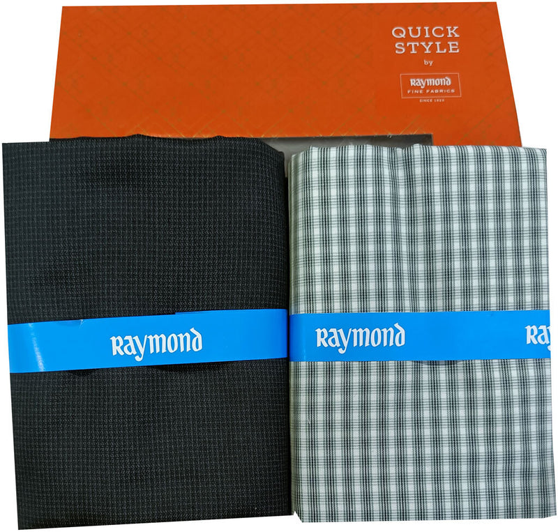 Raymond Cotton Blend Solid, Checkered Shirt & Trouser Fabric