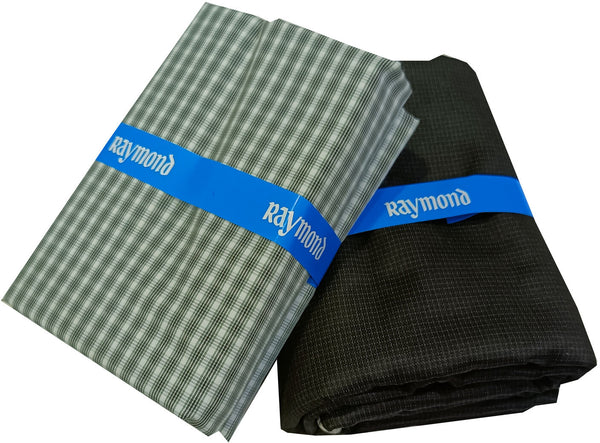Raymond Cotton Blend Solid, Checkered Shirt & Trouser Fabric