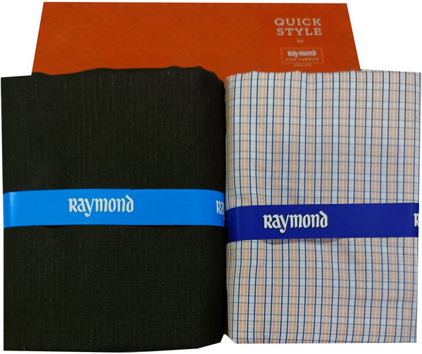 Raymond Cotton Blend Solid, Checkered Shirt & Trouser Fabric